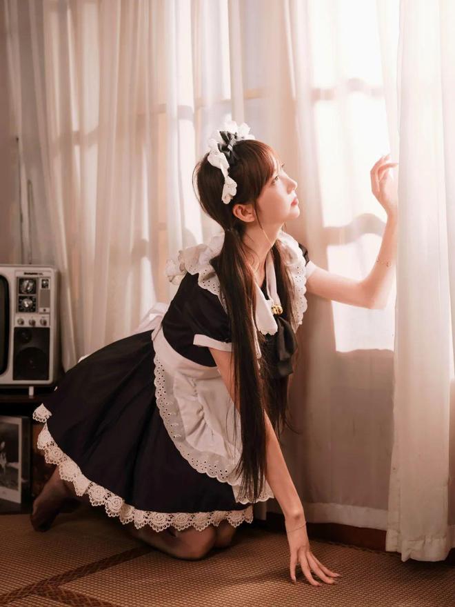 气质又俏皮可爱甜美又慵懒元气满满OG真人居家女仆风写真拍照漂亮(图8)